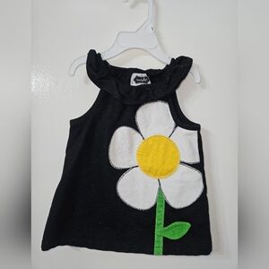 Black Dress with Daisy Appliqué